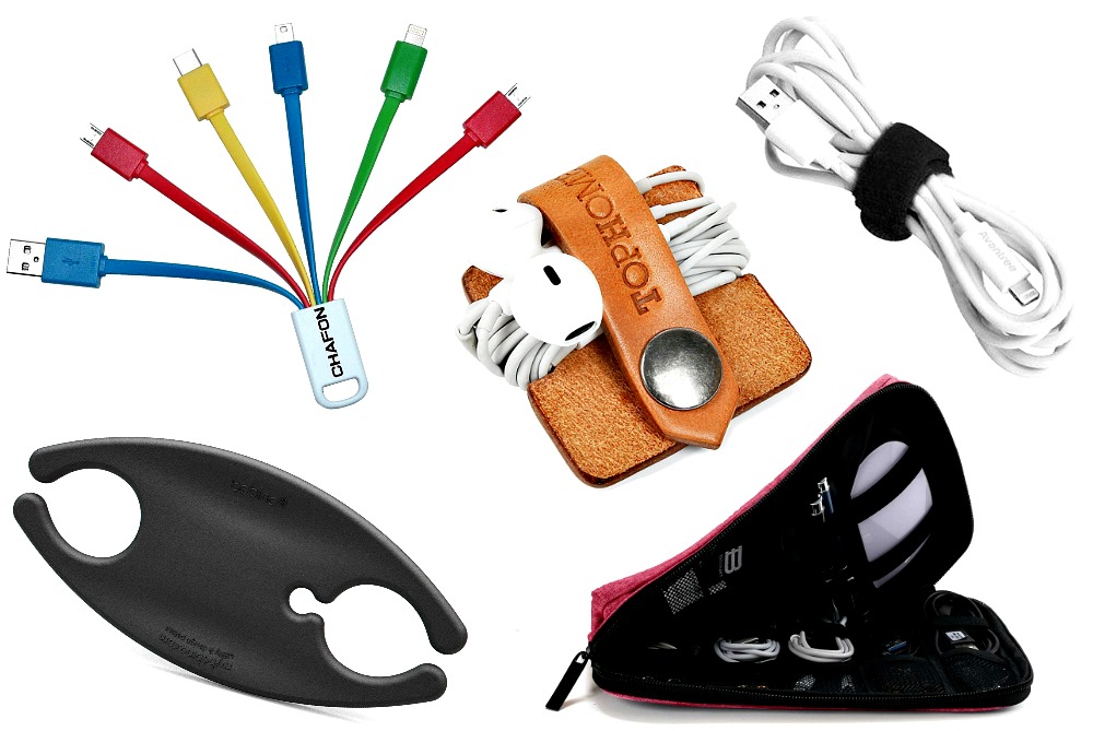 Teamoy Travel USB Cord Organizer Roll-up Universal Electronics Gadget Organizer 