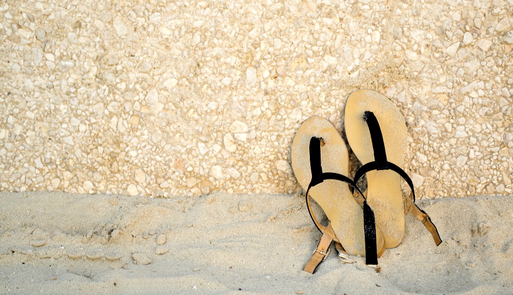 sparkly beach sandals