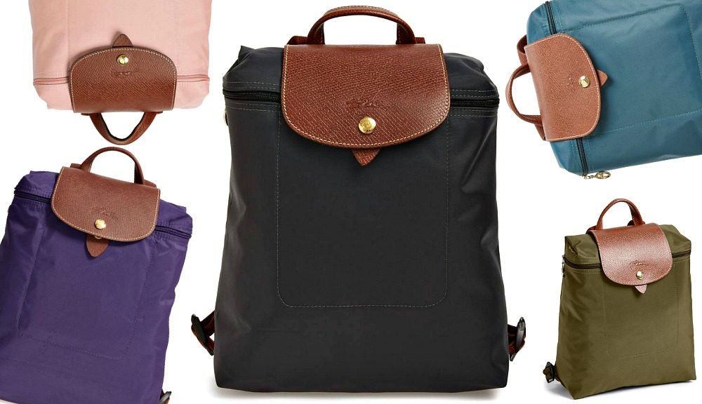longchamp le pliage leather backpack
