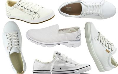pointed white pumps