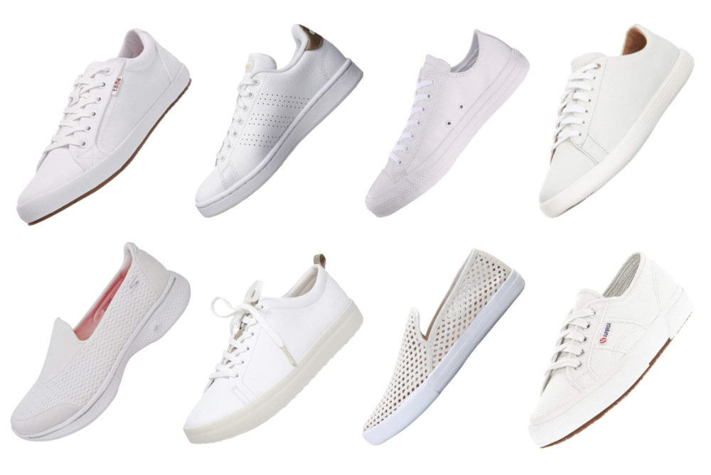 comfortable white sneakers for walking