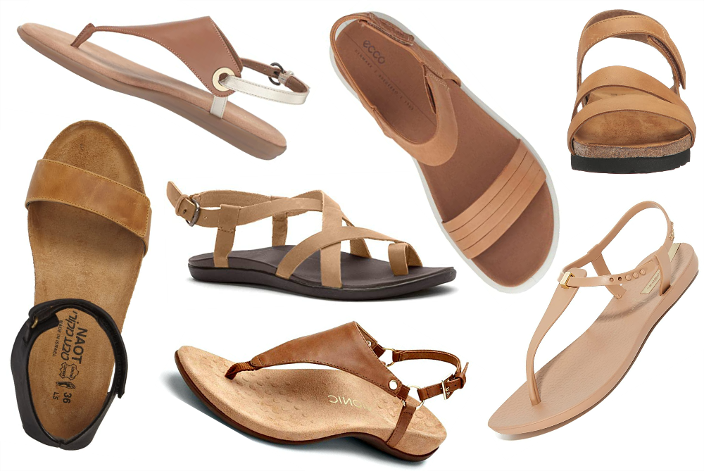 f&f tan sandals