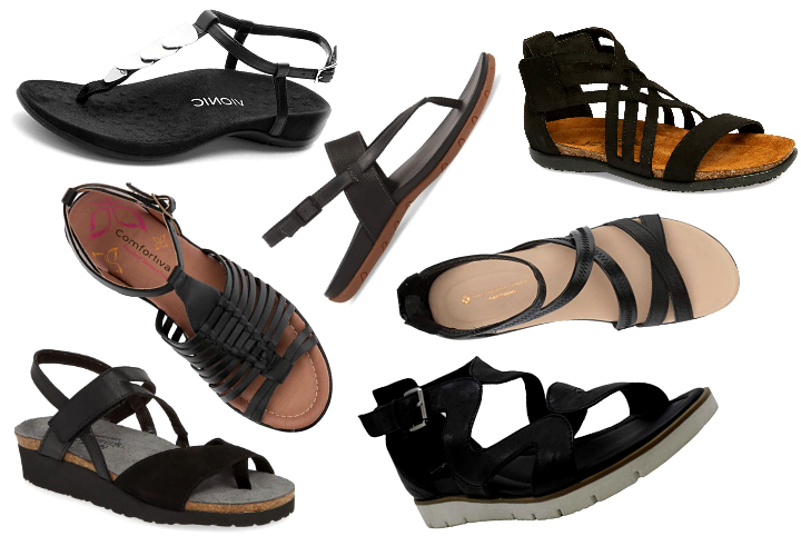 inexpensive black sandals